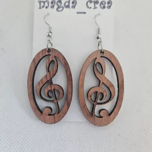 Boucle d&rsquo;oreilles bois