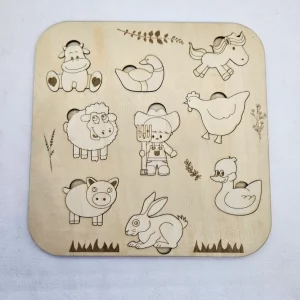 Puzzle ludique bois Animaux de la ferme